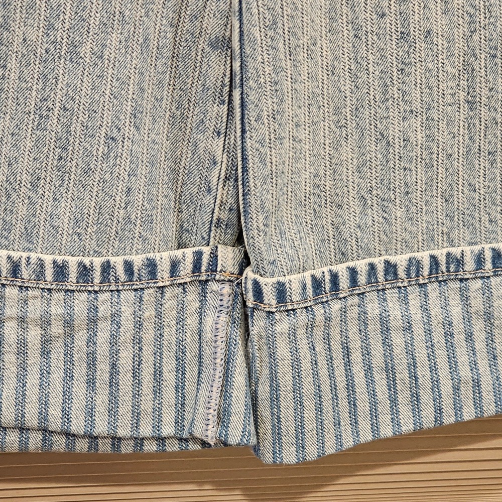 We The Free Free People Brette Wide Leg Cropped Jeans Light Wash Pin Striped 31 - Picture 4 of 11